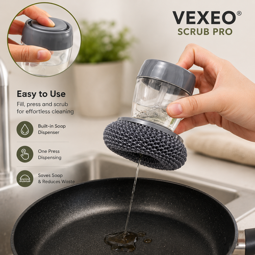 VEXEO® Scrub Pro | Soap Dispensing Palm Brush