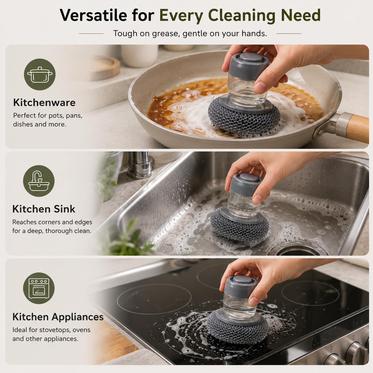 VEXEO® Scrub Pro | Soap Dispensing Palm Brush